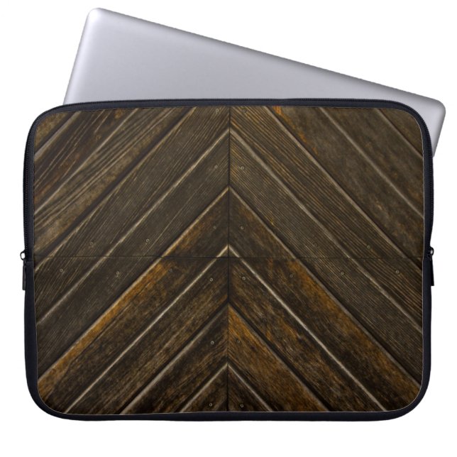 Capa Para Notebook Moldura de madeira marrom (Frente)
