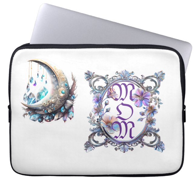 Capa Para Notebook Moldura Floral Mamãe (Frente)