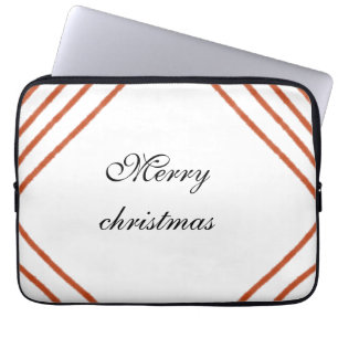 Capa Para Notebook Moldura vermelha aquarela feliz Natal dd seu nome