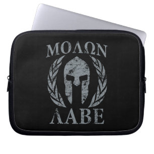 Capa Para Notebook Molon Labe Grunge Spartan Helmet