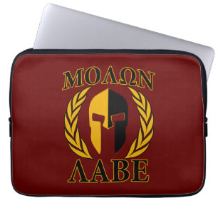 Capa Para Notebook Molon Labe Spartan Helmet Laurels Burgundy Acentos