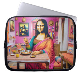 Capa Para Notebook Mona comendo alimentos indianos