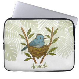 Capa Para Notebook Monarca-de-pescoço-preto Aninhado Entre as Folhas