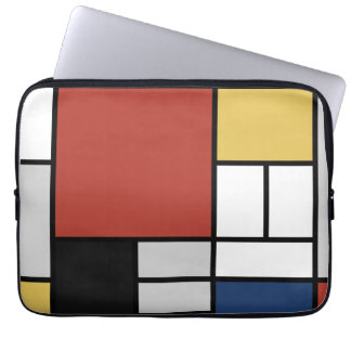 Capa Para Notebook Mondrian Painting Red Plane Yellow Black Cinza Blu