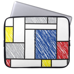 Capa Para Notebook Mondrian Scribbles Minimalista De Stijl Arte Moder