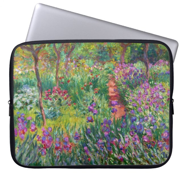 Capa Para Notebook Monet Iris Garden na Bolsa de laptop Giverny (Frente)