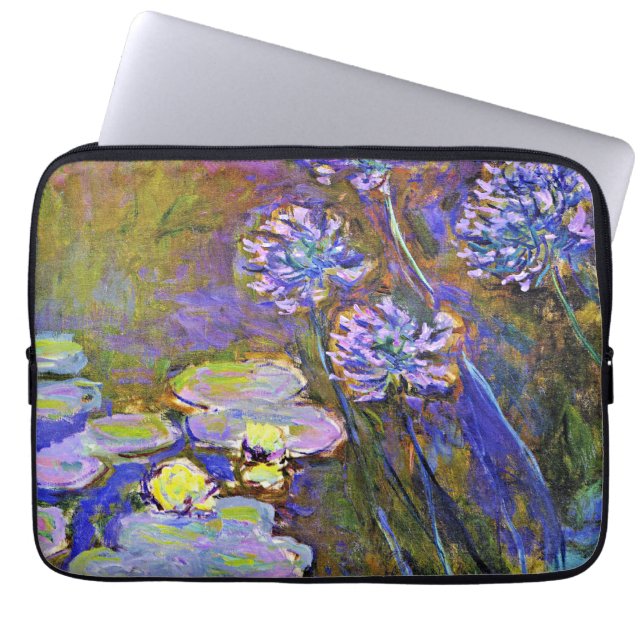 Capa Para Notebook Monet - Lírios de Água e Agapanthus (Frente)