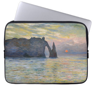 Capa Para Notebook Monet - Manneport, Cliff em Etretat, Sunset
