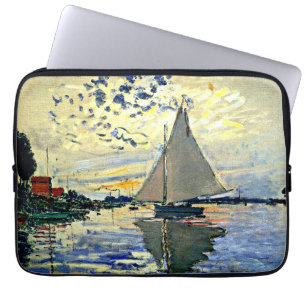 Capa Para Notebook Monet - Navio de vela na le Petit Gennevilliers