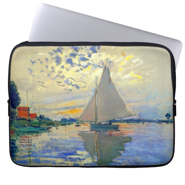 Capa Para Notebook Monet Sailboat no Le Petit-Gennevilliers (Frente)
