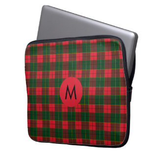 Capa Para Notebook Monogram Winter Holiday Tartan pattern Scottish