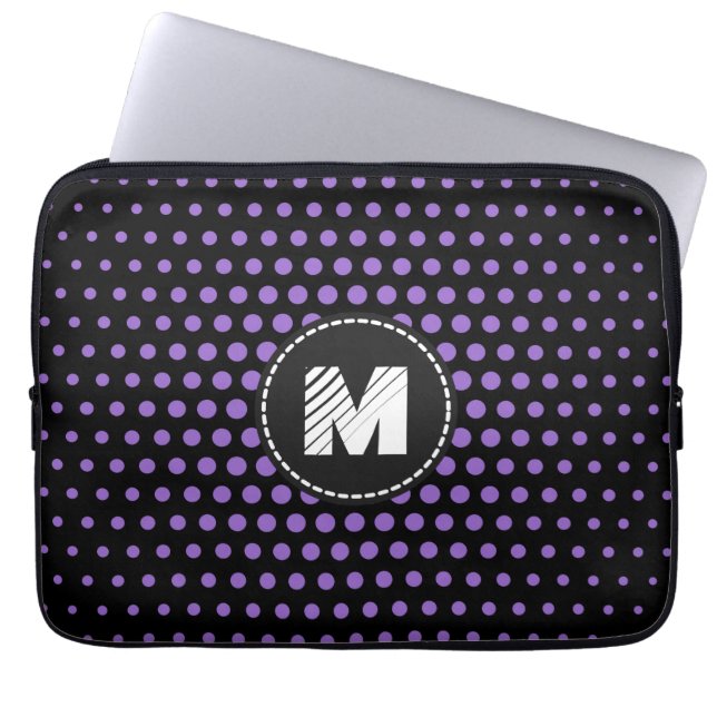 Capa Para Notebook Monograma Ametist Techno Dots Modern (Frente)