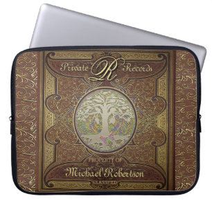 Capa Para Notebook Monograma Antigo Leather Book