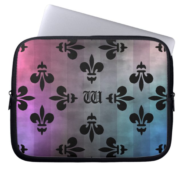 Capa Para Notebook Monograma bonito Fleur de lis (Frente)
