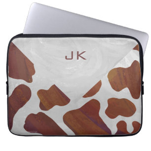 Capa Para Notebook Monograma Branco e Castanho