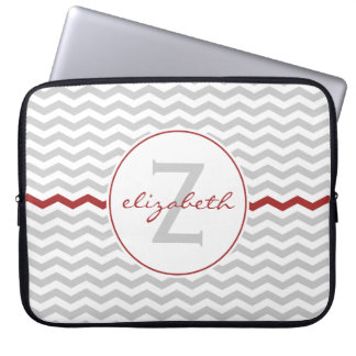 Capa Para Notebook Monograma cinzento de Chevron