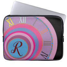 Monograma, cor-de-rosa, azul, preto, com arte Boni