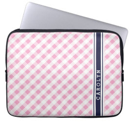 Capa Para Notebook monograma cor-de-rosa formal chique do teste