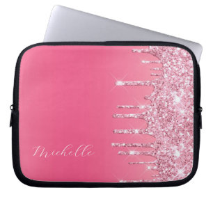 Capa Para Notebook Monograma da tendência da brilha rosa
