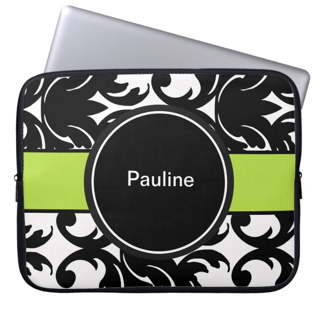 Capa Para Notebook Monograma das bolsas de laptop do damasco (Frente)