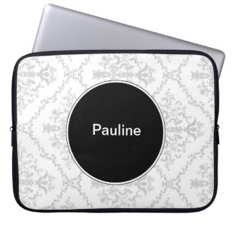 Capa Para Notebook Monograma das bolsas de laptop do damasco