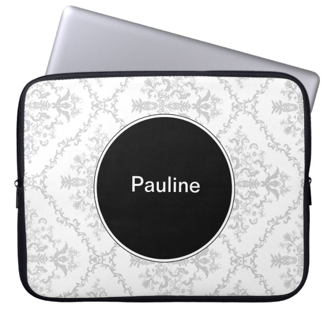 Capa Para Notebook Monograma das bolsas de laptop do damasco (Frente)