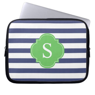 Capa Para Notebook Monograma das faixas azul e verde