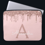 Capa Para Notebook Monograma de Brilho Rosa Rosa Rosa Rosa Dourada co<br><div class="desc">Cor-de-rosa-reluzente - Faux Dourado e Rosa,  perfurando uma cinta moderna e elegante,  brilhando e minúscula caso de monograma elegante. Esse caso pode ser personalizado para incluir seu nome inicial e próprio.</div>