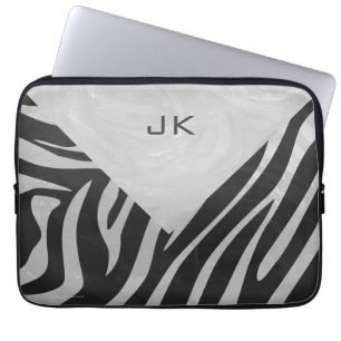 Capa Para Notebook Monograma de Cinzas Negra Zebra e Leve