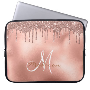 Capa Para Notebook Monograma de Drives Litter Dourado rosa