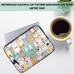 Capa Para Notebook Monograma de Gatos de Corte de Cartoon Pastel<br><div class="desc">Adicione diversão felina ao seu espaço de trabalho com esta bolsa de laptop caprichosa que apresenta um padrão vibrante de gato com aquarela. Perfeito para amantes de animais de estimação e entusiastas de gatos. Faz um presente excelente para qualquer mãe de gato ou pai na sua vida!</div>