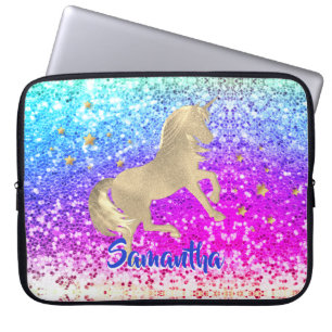 Capa Para Notebook Monograma de ouro branco, cor-de-rosa claro