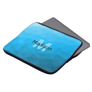 Capa Para Notebook Monograma de padrão de malha geométrica gradiente