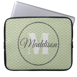 Capa Para Notebook Monograma de Padrão Moderno Seu Nome Personalizad