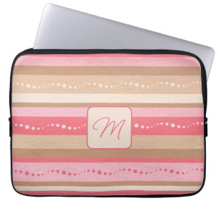 Capa Para Notebook Monograma De Pastel E Bolsa de laptop De Padrão De