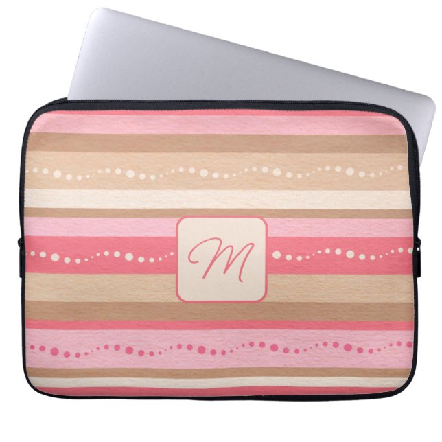 Capa Para Notebook Monograma De Pastel E Bolsa de laptop De Padrão De (Frente)