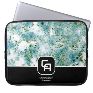 Capa Para Notebook Monograma de Pedra Azul