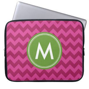 Capa Para Notebook Monograma de Personalização de Chevron Roxo de Ten