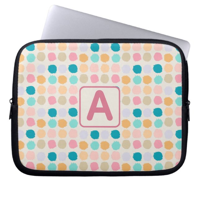 Capa Para Notebook Monograma de Pontos Pastel (Frente)