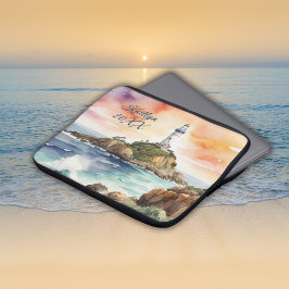 Capa Para Notebook Monograma do Farol de Byron Bay Sketch |