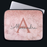 Capa Para Notebook Monograma do Glitter Marble Sparkle do Glam Rosa D<br><div class="desc">Glam Rosa Dourado - Ombre Cor-de-rosa,  Brilhante e Minúsculo Monograma de Pedra Magnética Moderna e Elegante. Esse caso pode ser personalizado para incluir seu nome inicial e próprio.</div>