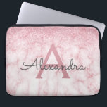 Capa Para Notebook Monograma do Glitter Marble Sparkle do Glam Rosa D<br><div class="desc">Glitter de Ombre Faux Glitter e Minúscula Marble Stone Moderno e Elegante,  Rosa de Glam. Esse caso pode ser personalizado para incluir seu nome inicial e próprio.</div>