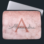 Capa Para Notebook Monograma do Glitter Marble Sparkle do Glam Rosa D<br><div class="desc">Glam Rosa Dourado - Ombre Cor-de-rosa,  Brilhante e Minúsculo Monograma de Pedra Magnética Moderna e Elegante. Esse caso pode ser personalizado para incluir seu nome inicial e próprio.</div>