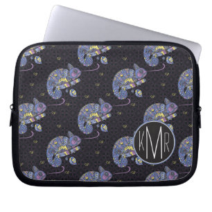 Capa Para Notebook Monograma do lagarto de Zentangle