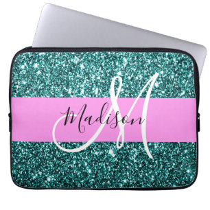 Capa Para Notebook Monograma do Nome Minúsculo Minúsculo Glitter Ve