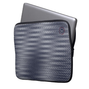 Capa Para Notebook Monograma do Rad Abstrato de Trippy Black & White 