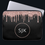 Capa Para Notebook Monograma do Sparkle cor-de-rosa-claro-rosado rosa<br><div class="desc">Cor-de-rosa-azul - Rosa Dourado e preto Brilhante e minúscula caixa inicial Elegante monograma. Esse caso pode ser personalizado para incluir seu nome inicial e próprio.</div>