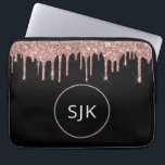 Capa Para Notebook Monograma do Sparkle cor-de-rosa-claro-rosado rosa<br><div class="desc">Cor-de-rosa-azul - Rosa Dourado e preto Brilhante e minúscula caixa inicial Elegante monograma. Esse caso pode ser personalizado para incluir seu nome inicial e próprio.</div>