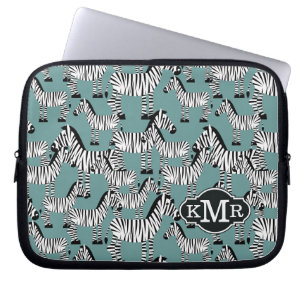 Capa Para Notebook Monograma do teste padrão da zebra