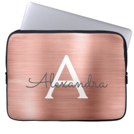 Capa Para Notebook Monograma Dourado de aço inoxidável rosa rosa rosa